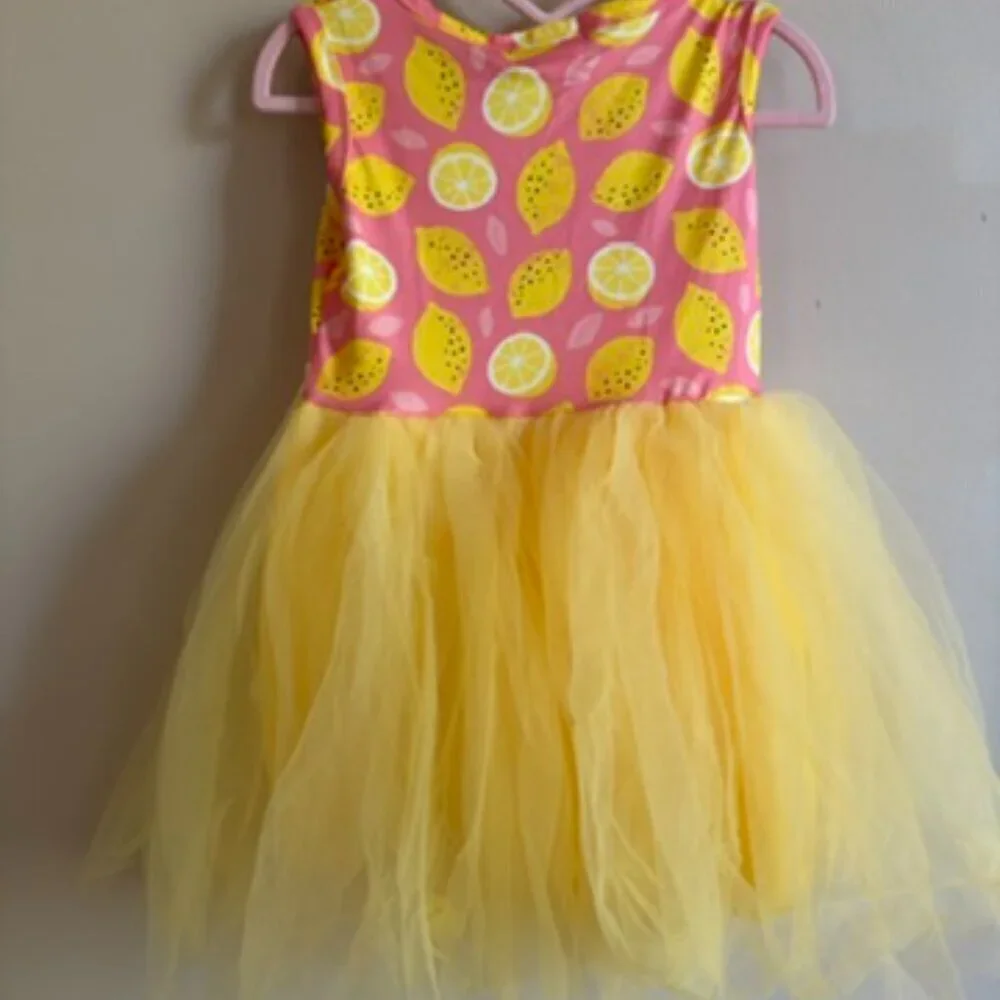 Girls Lemon Yellow Tutu Dress NWT